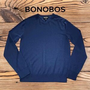 Bonobos Men's‎ Slim Fit V-neck Sweater Extra Fine Merino Wool Navy M FLAWS